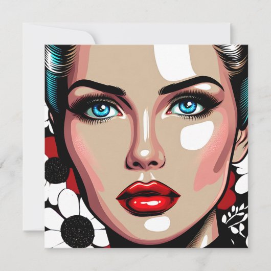 Pop Art Ai Comic Buch Frauengesicht (Vorderseite)