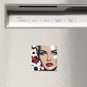 Pop Art Ai Comic Buch Frauengesicht Magnet (In Situ (Geschirrspüler))
