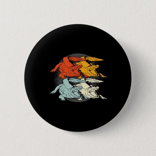 Pop Art Alligator Crocodile Button (Vorderseite)