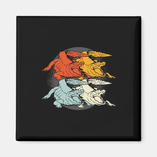 Pop Art Alligator Crocodile Magnet (Vorne)