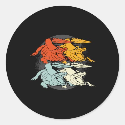 Pop Art Alligator Crocodile Runder Aufkleber (Vorderseite)
