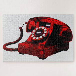 Pop-Art-Altes-Schreibtisch-Telefon-Box-Vintage Puzzle