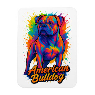 Pop Art American Bulldog - Lebhafter Neon Dog Magnet