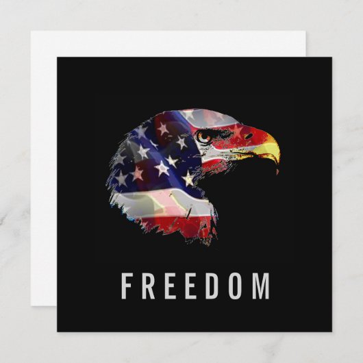 Pop Art American Flag Eagle Freedom Patriot Card (Vorne/Hinten)