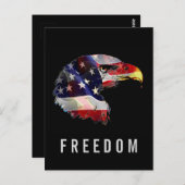 Pop Art American Flag Eagle Freedom Patriot Postkarte (Vorne/Hinten)