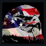 Pop Art American Flag Eagle Leadership Poster<br><div class="desc">Freedom & Courage Motivierend Eagles Images - Fearsome Patriotic Eagle - Pop Art Syle American Eagle Landing Image - Sephia Brown Tones Watercolor Effect American Bald Eagle - Fearless American Bald Eagle: Flying American Eagle Pictures - Der Adler ist der nationale Glatze und Symbol der USA.</div>