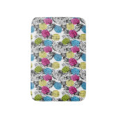 Pop Art Ananas und Palmen Blätter Badematte (Vorderseite Vertikal)