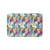 Pop Art Ananas und Palmen Blätter Badematte (Vorderseite)