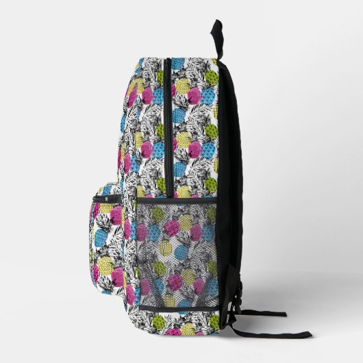 Pop Art Ananas und Palmen Blätter Bedruckter Rucksack (Rechts)
