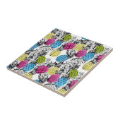 Pop Art Ananas und Palmen Blätter Fliese (Seite)