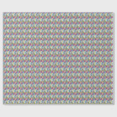 Pop Art Ananas und Palmen Blätter Geschenkpapier (Flach)