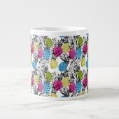 Pop Art Ananas und Palmen Blätter Jumbo-Tasse (Vorderseite)