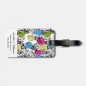 Pop Art Ananas und Palmen Blätter| Monogramm Gepäckanhänger (Rückseite horizontal)