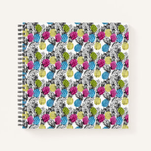 Pop Art Ananas und Palmen Blätter Notizbuch