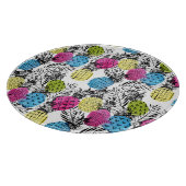 Pop Art Ananas und Palmen Blätter Schneidebrett (Ecke)