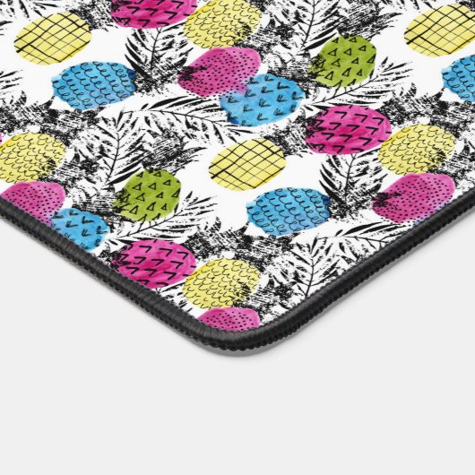 Pop Art Ananas und Palmen Blätter Schreibtischunterlage (Ecke)