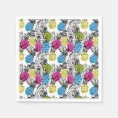 Pop Art Ananas und Palmen Blätter Serviette (Vorderseite)