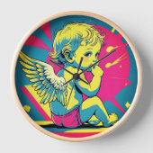 Pop Art Angel Wall Clock　ポップアート風エンジェル壁掛け時計 Uhr (Vorderseite)