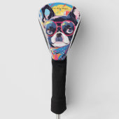 Pop Art Anime Boston Terrier Dog 004 - Victoria Sa Golf Headcover (Vorderseite)
