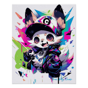 Pop Art Anime Chihuahua Dog 003 - Victoria Sasuke Poster