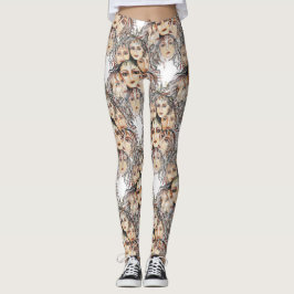 Pop Art Anime Muster mit femininen Elementen Leggings