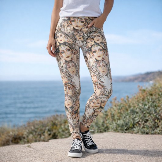 Pop Art Anime Muster mit femininen Elementen Leggings