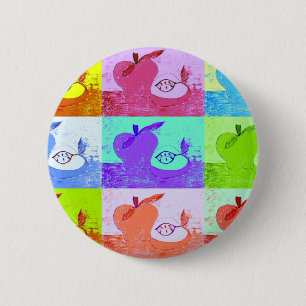 Pop-Art Apfel Button