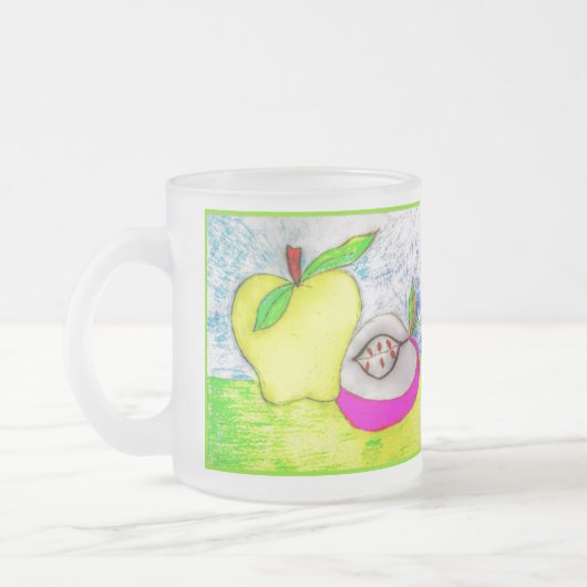 Pop Art Äpfel Mattierte Tasse (Links)