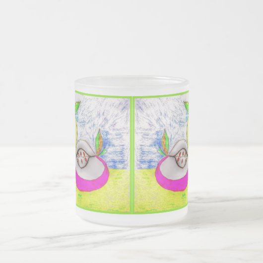 Pop Art Äpfel Mattierte Tasse (Mittel)