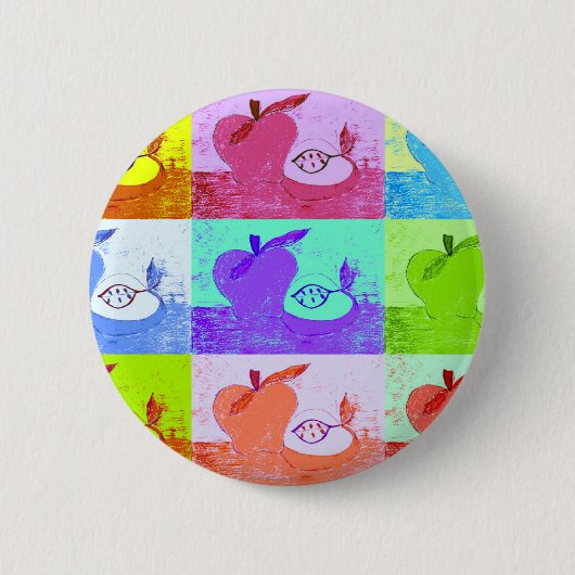 Pop Art Apple Button (Vorderseite)