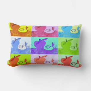 Pop Art Apple Lumbar Accent Pillow Lendenkissen