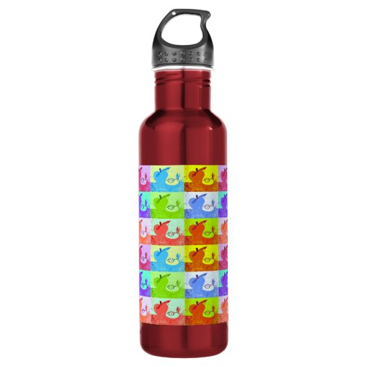 Pop Art Apple Pexagon Wasserflasche Trinkflasche (Vorderseite)