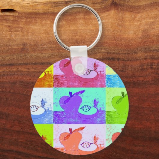 Pop Art Apple Schlüsselanhänger (Vorderseite)