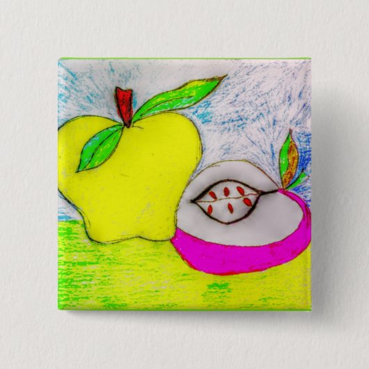 Pop Art Apples Button (Vorderseite)