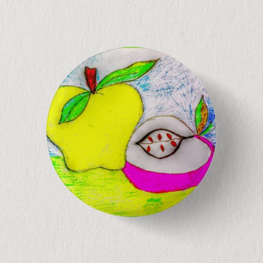 Pop Art Apples Button (Vorderseite)