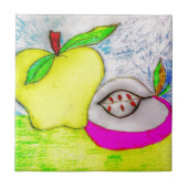 Pop Art Apples Fliese (Vorderseite)