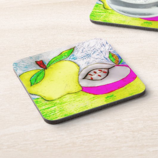 Pop Art Apples Getränk Untersetzer (Linke Seite)