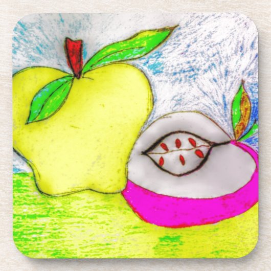 Pop Art Apples Getränk Untersetzer (Vorderseite)