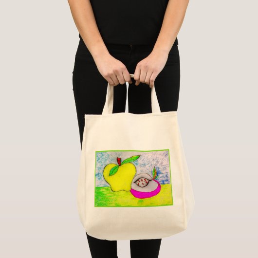 Pop Art Apples Leinwand Tasche (Vorderseite (Produkt))