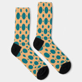 Pop Art Aquamarin Polka Dots Socken (Rechts)