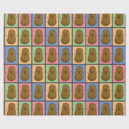 Pop Art Art Potato Geschenkpapier (Flach)