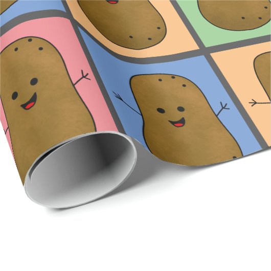 Pop Art Art Potato Geschenkpapier (Rolleneckpunkt)