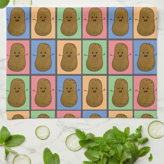 Pop Art Art Potato Geschirrtuch (Gefaltet)