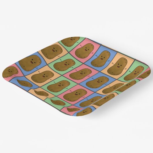 Pop Art Art Potato Pappteller (Gewinkelt)