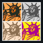 Pop Art Art Statue of Liberty 4 Colors Poster<br><div class="desc">Pop Art New York City Monument Artworks - Unabhängige USA Gebäude mit nationalen Symbolen</div>