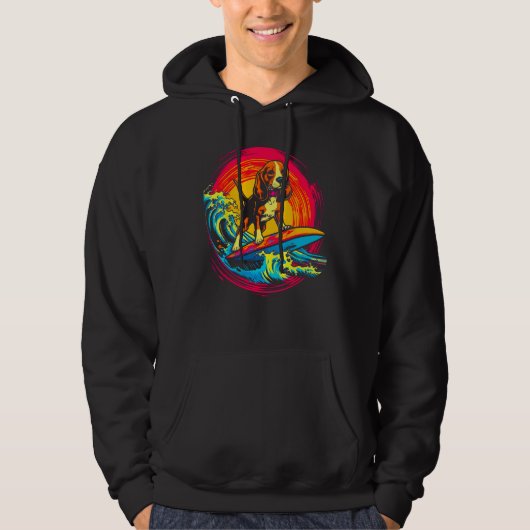 Pop Art Artist Design Beagle Dog Surf Hoodie (Vorderseite)