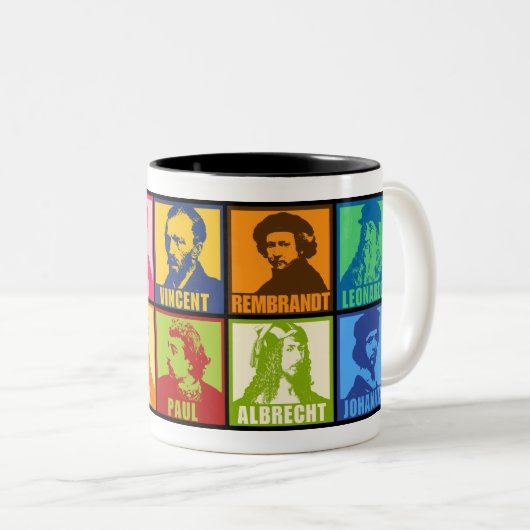 Pop Art Artists | Farbige Mod Zweifarbige Tasse (VorderseiteRechts)