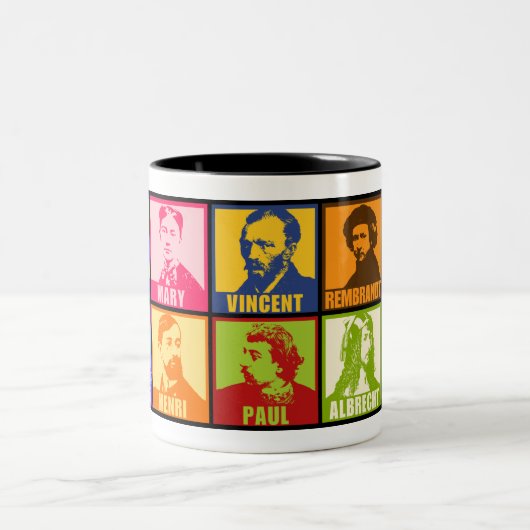 Pop Art Artists | Farbige Mod Zweifarbige Tasse (Mittel)