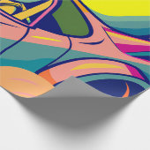 Pop Art Astronaut Driving Rocket Car Geschenkpapier (Ecke)