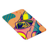 Pop Art Astronaut Driving Rocket Car Magnet (Rechte Seite)